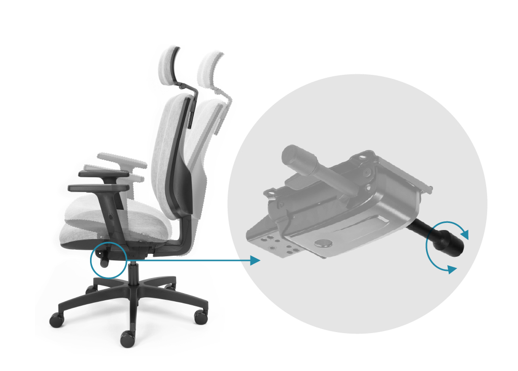 Synchronized adjustment of the backrest and seat tilt angle