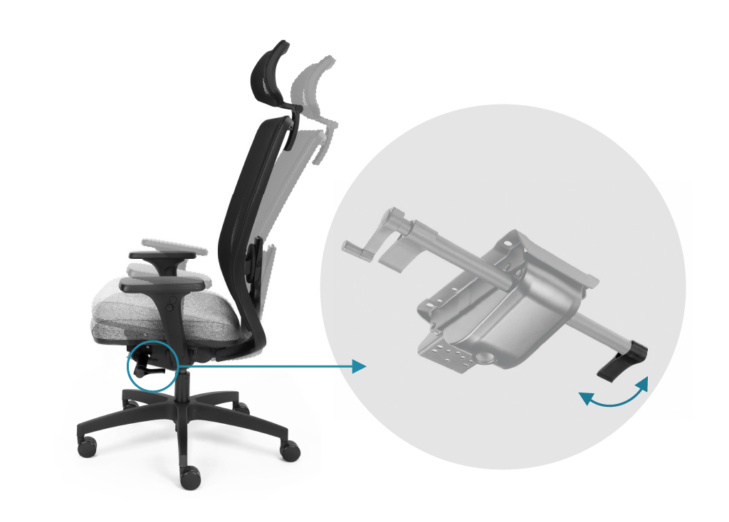Synchronized backrest and seat tilt adjustment
