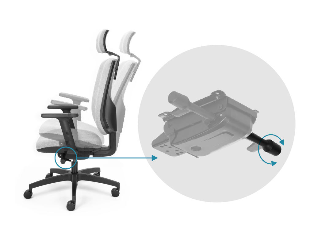 Synchronized adjustment of the backrest and seat tilt angle