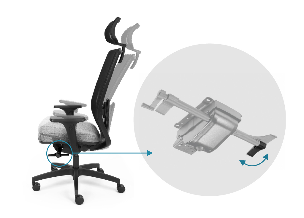 Synchronized backrest and seat tilt adjustment